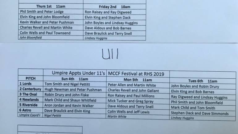 MCCF UMPIRES 2019