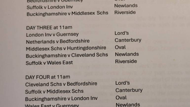 2024 MCCF Under 12s Fixtures
